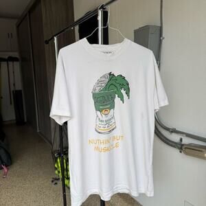 Von Dutch Popeye T-Shirt Men's Medium White Graphic Print Short Sleeve Crew Neck